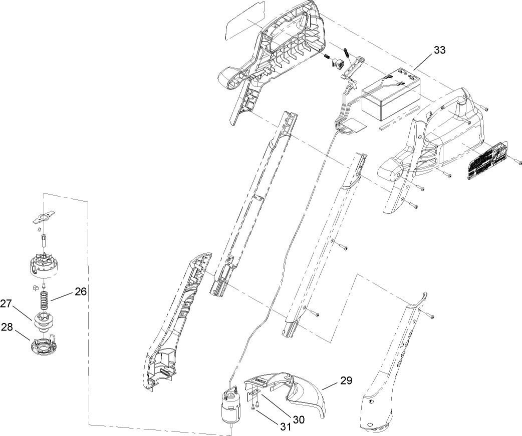 Spool, Battery and Shield Assembly