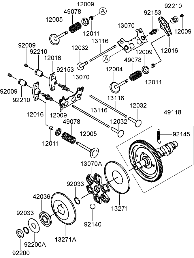 Valve and Camshaft Assembly Kawasaki FH770D-AS05