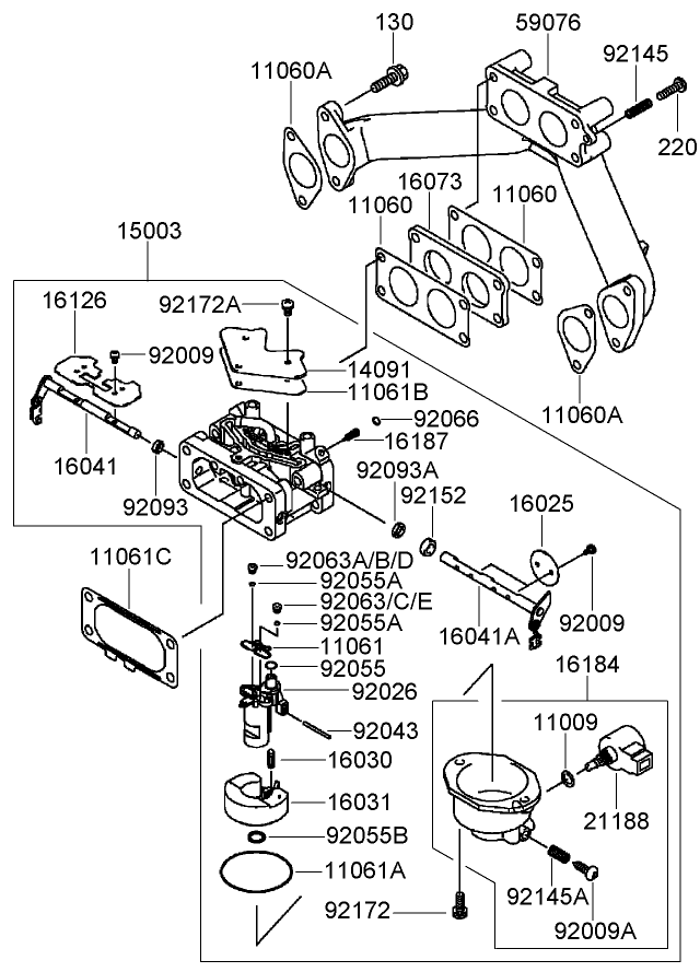 Carburetor Assembly Kawasaki FH770D-AS05