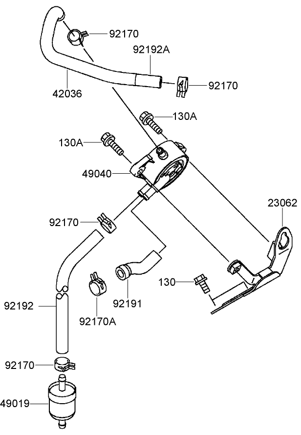 Fuel Tank and Valve Assembly Kawasaki FH770D-AS05