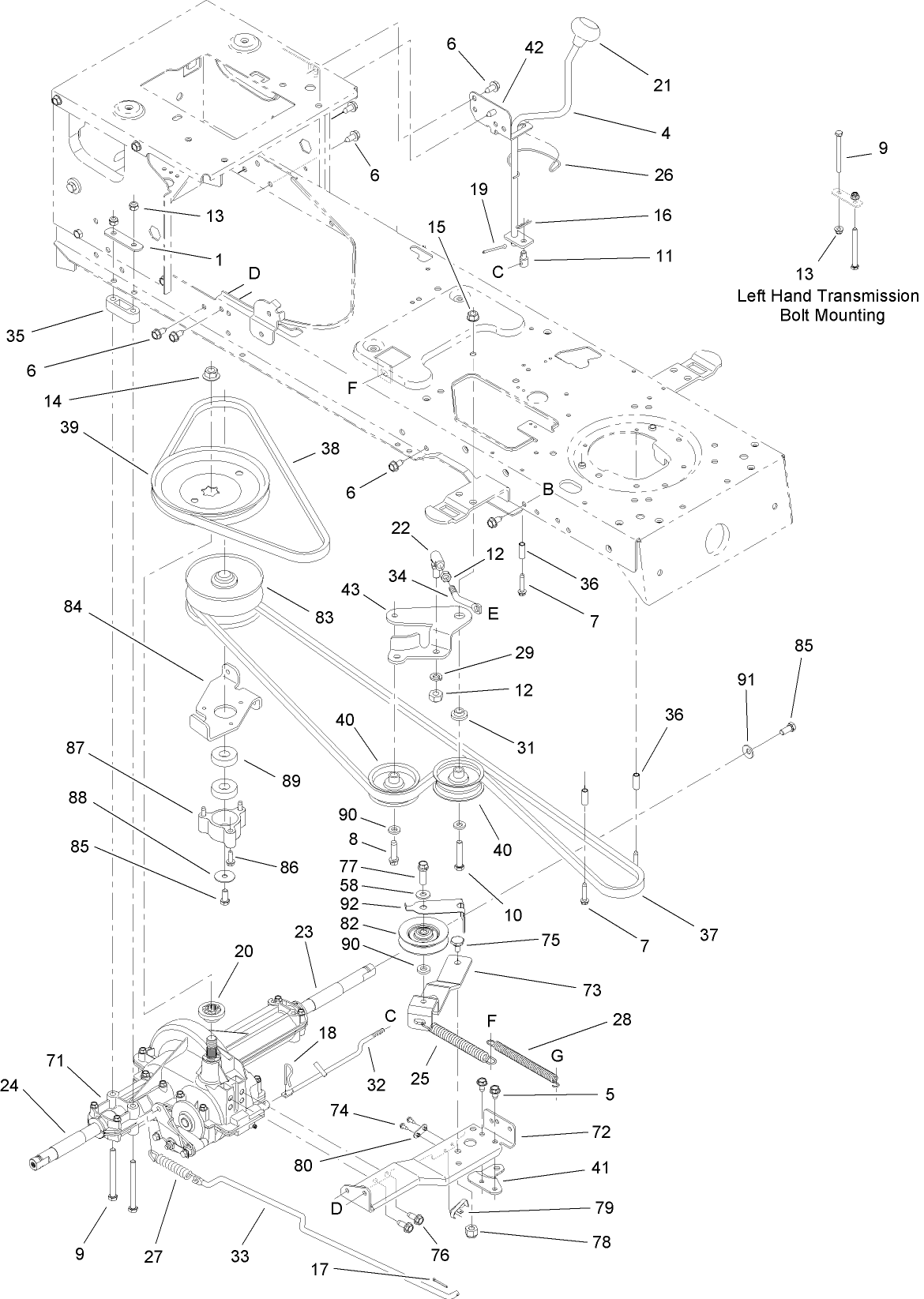 Transmission, Belt and Pulley Assembly