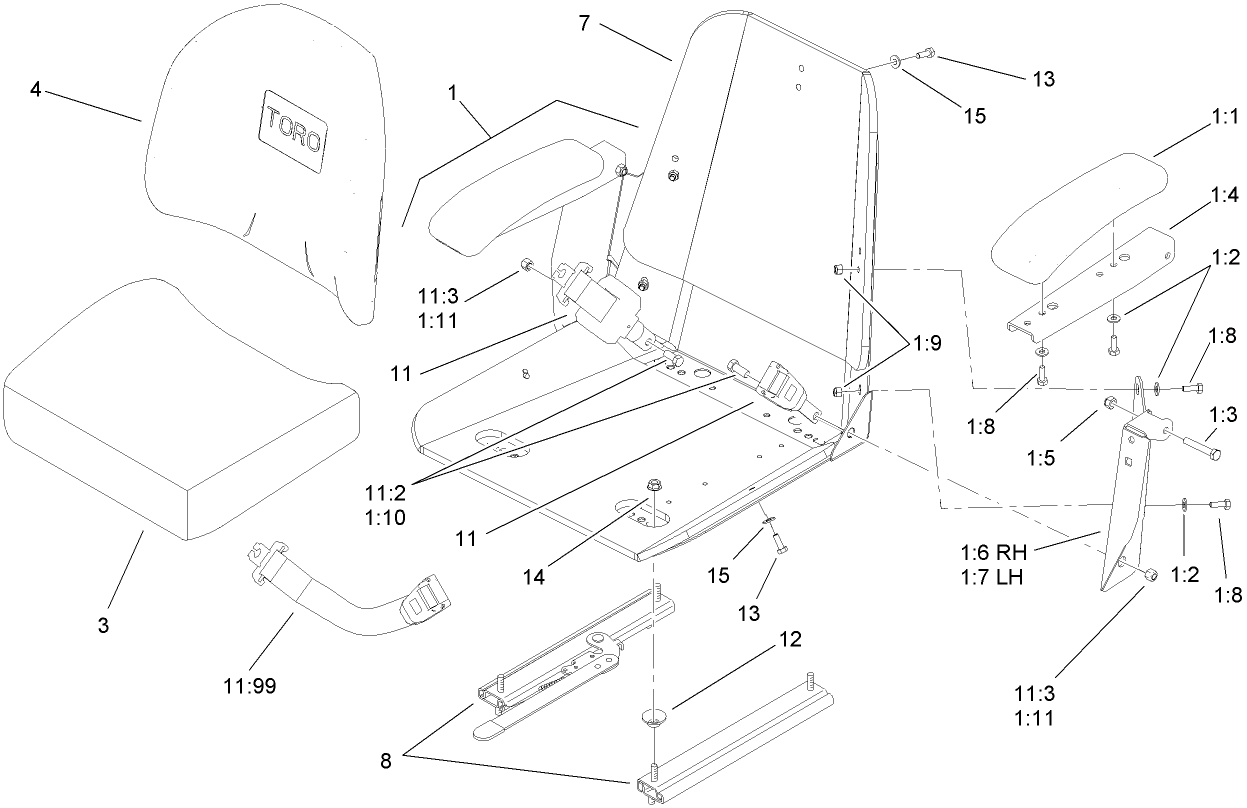 Seat and Bracket Assembly No. 110-0446