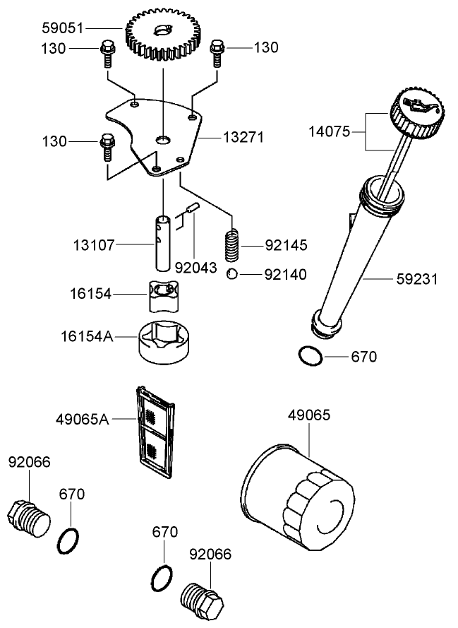 Lubrication Equipment Assembly Kawasaki FH680V-DS21