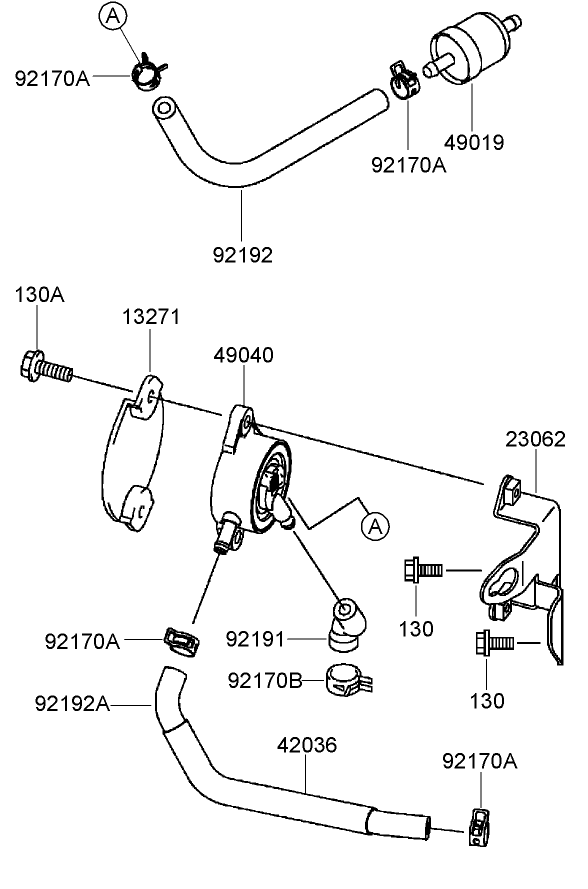 Fuel Tank and Valve Assembly Kawasaki FH680V-DS21