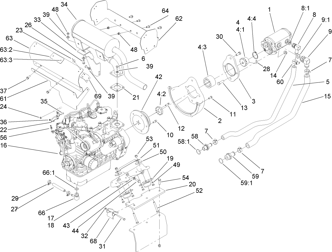 Engine and Pump Assembly
