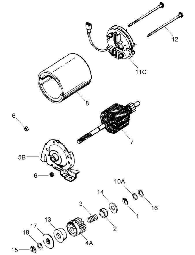 Electric Starter Assembly No. 35707 Tecumseh LV195XA-362086E