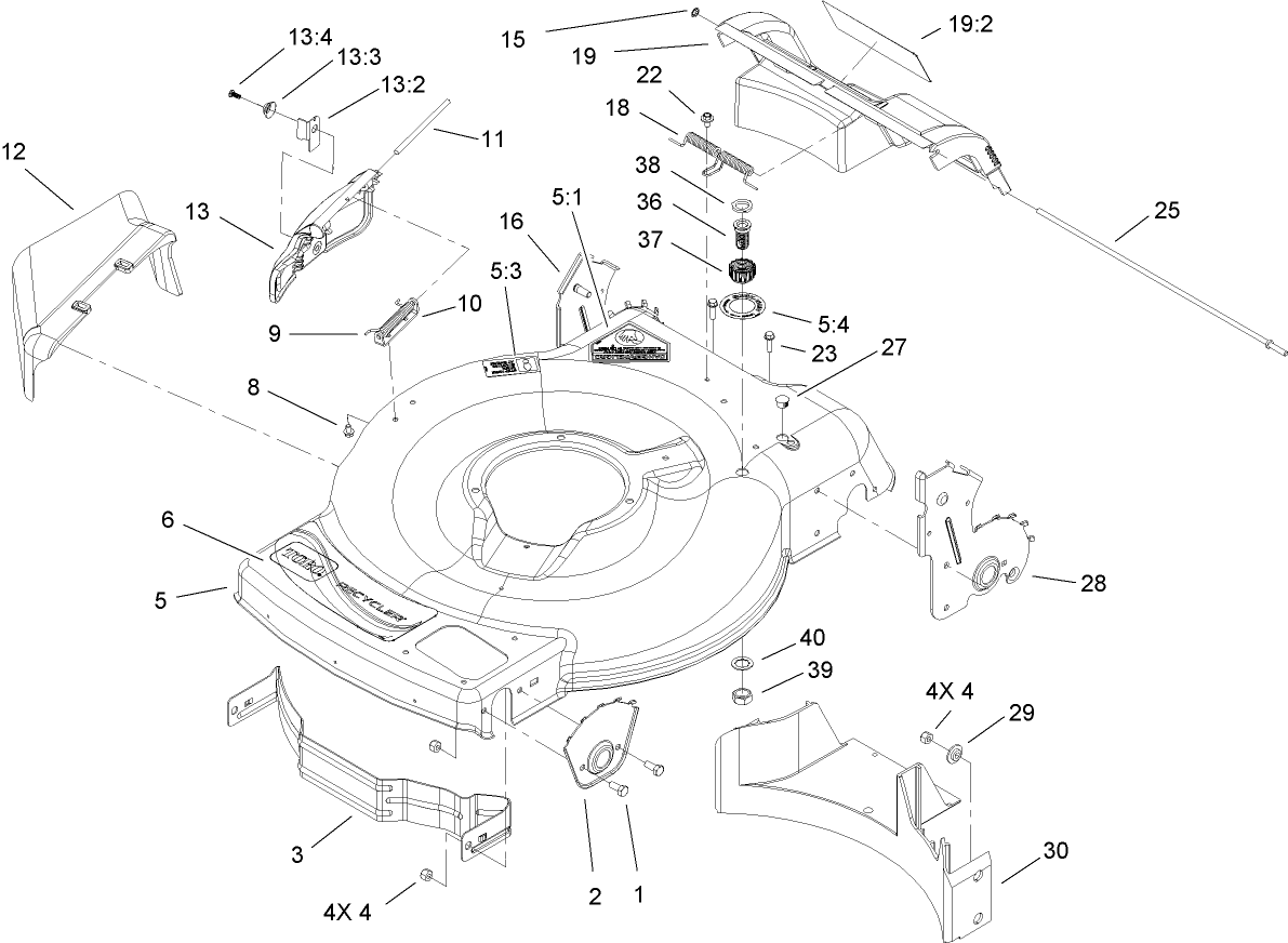 Deck, Side Chute and Rear Door Assembly