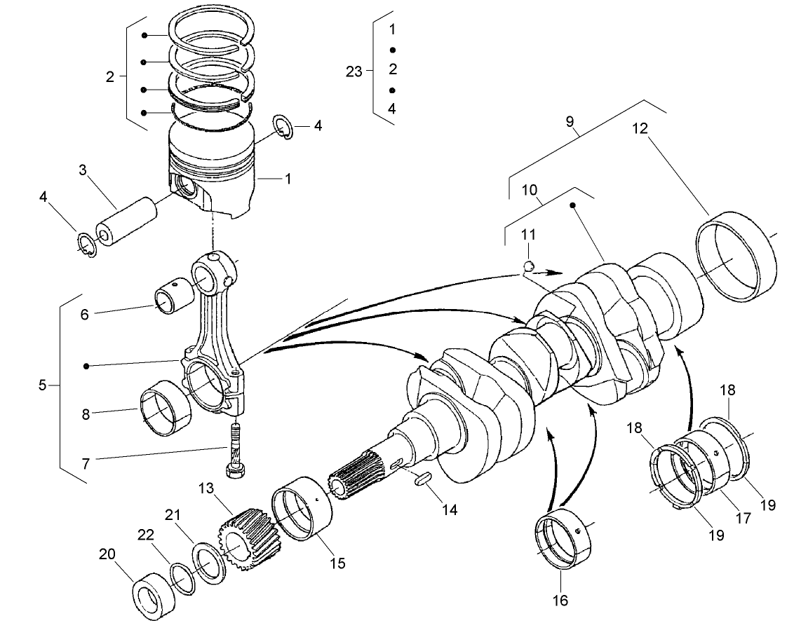 Piston and Crankshaft Assembly