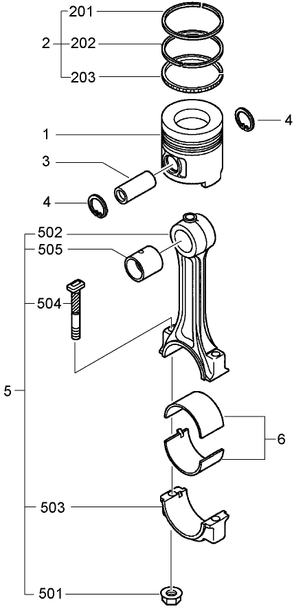 Piston and Connecting Rod Assembly