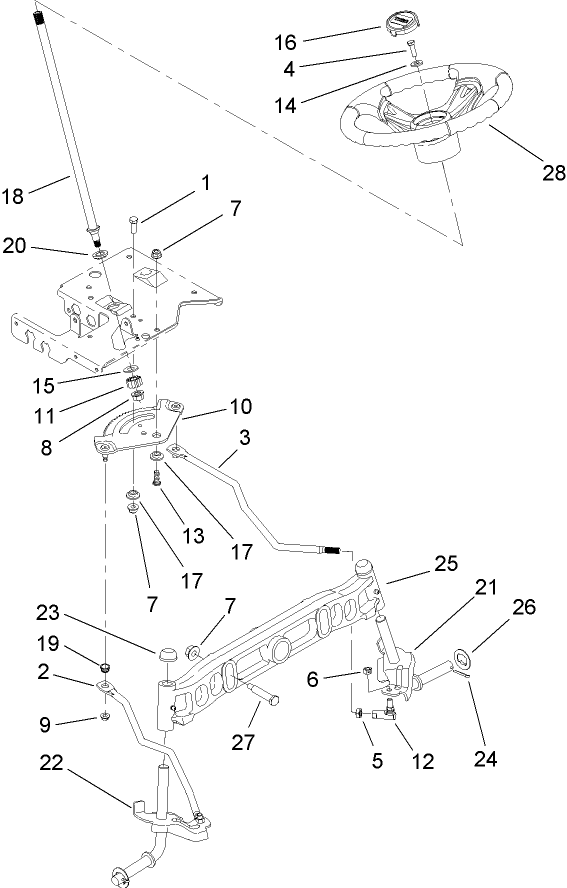 Steering Shaft and Front Axle Assembly