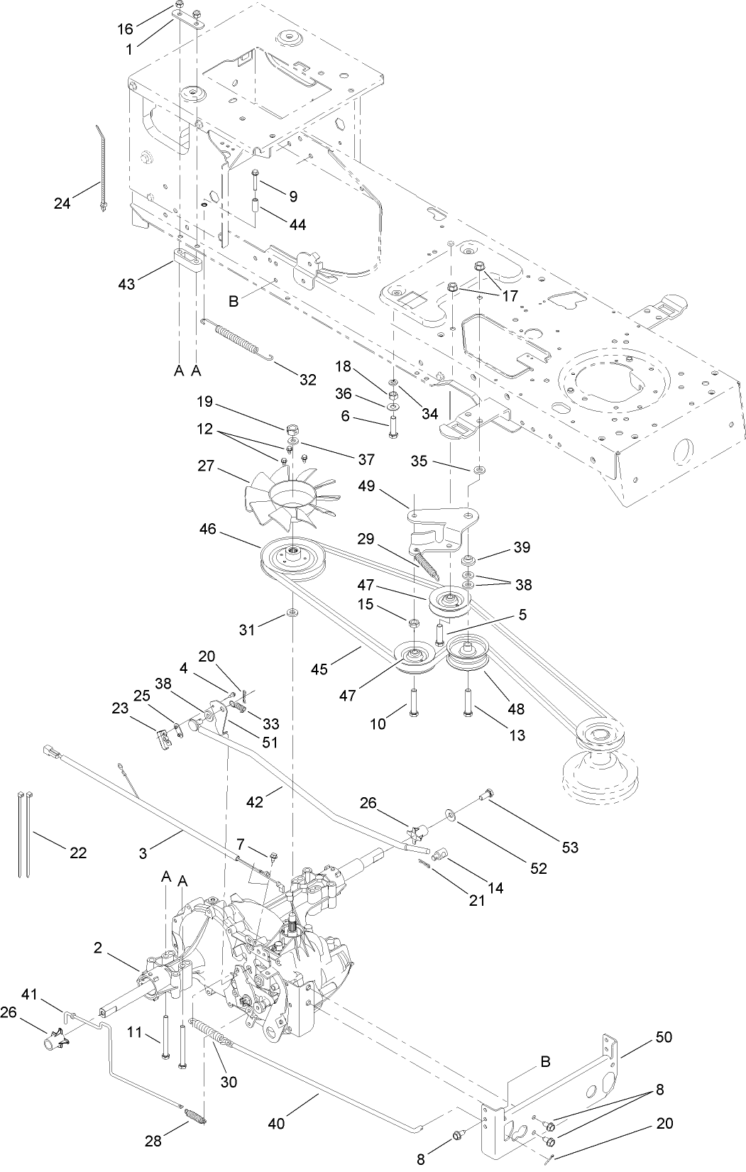 Transmission, Belt and Pulley Assembly