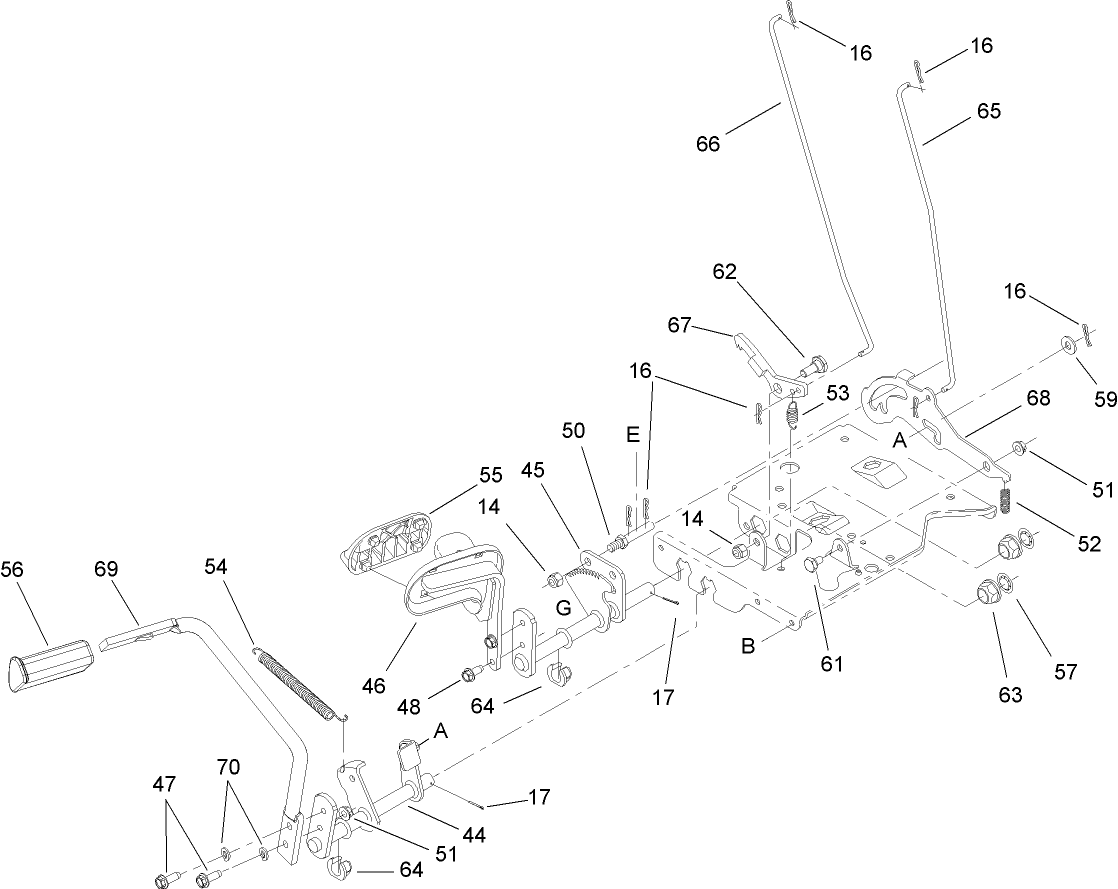 Brake and Traction Pedal Assembly