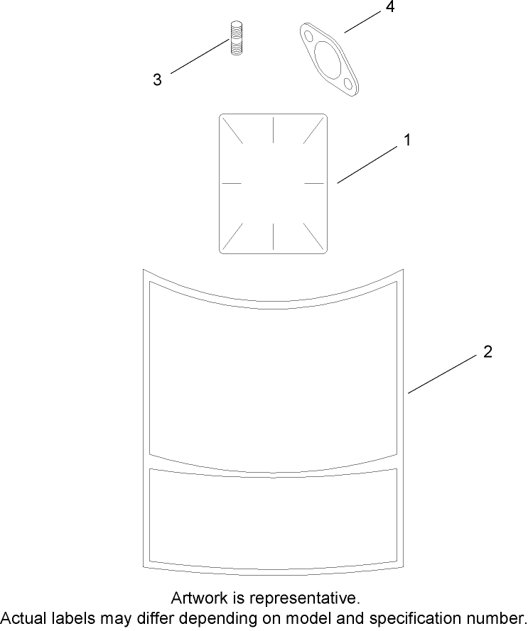 Exhaust Stud and Decal Assembly  Kohler SV600-0018