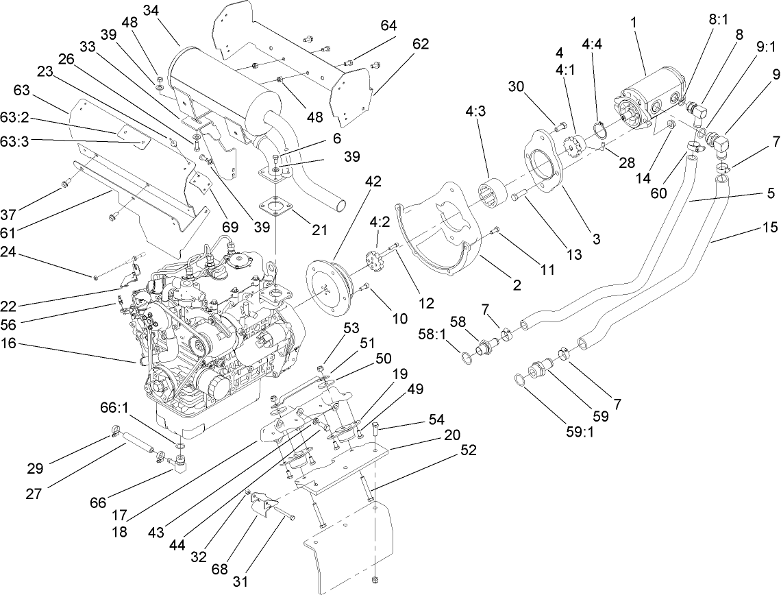 Engine and Pump Assembly