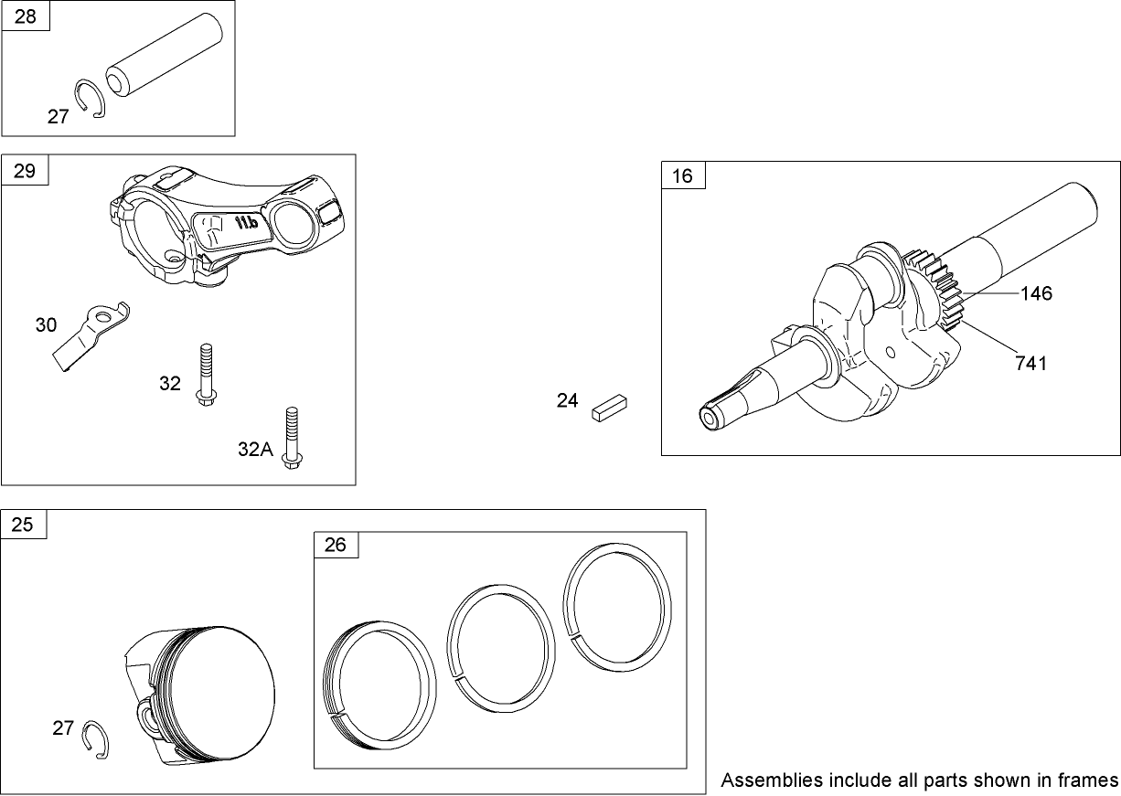 Crankshaft Assembly  Briggs and Stratton 126302-0210-B1