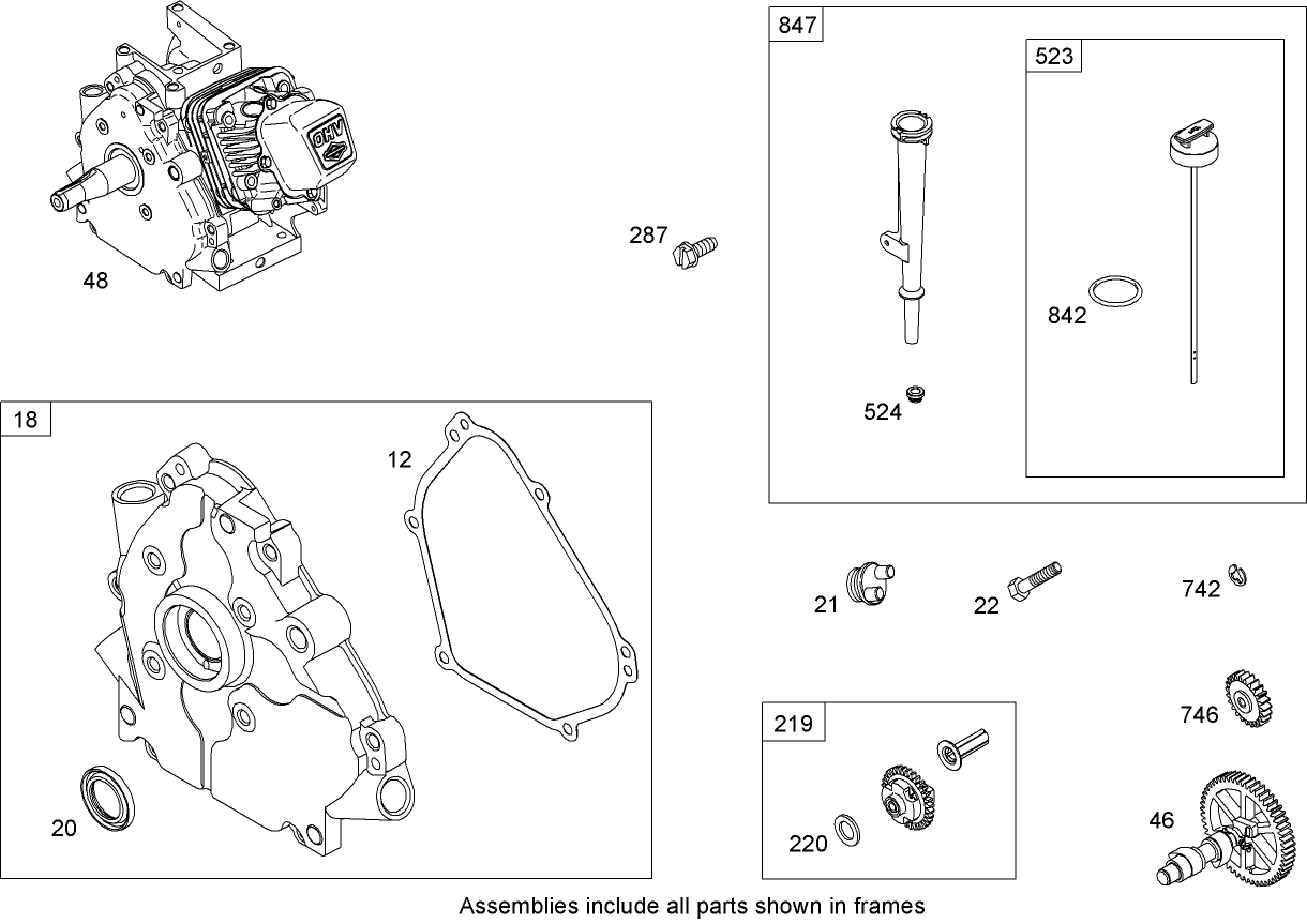 Crankcase Assembly  Briggs and Stratton 126302-0210-B1