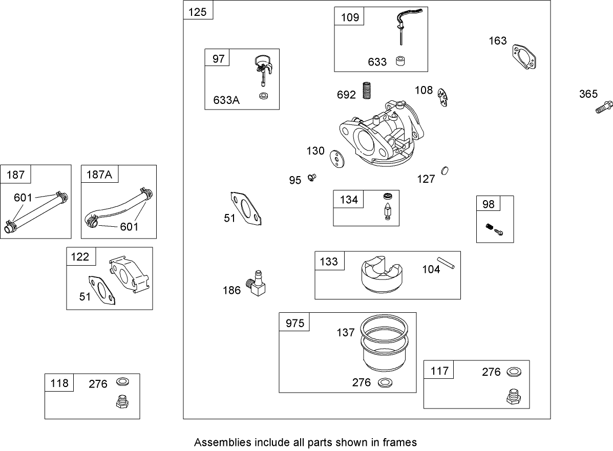 Carburetor Assembly  Briggs and Stratton 126302-0210-B1