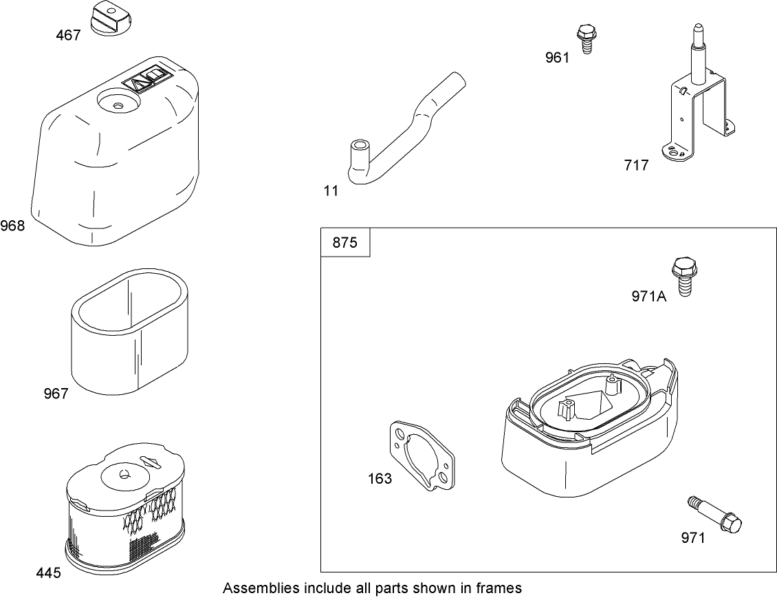 Air Cleaner Assembly  Briggs and Stratton 126302-0210-B1