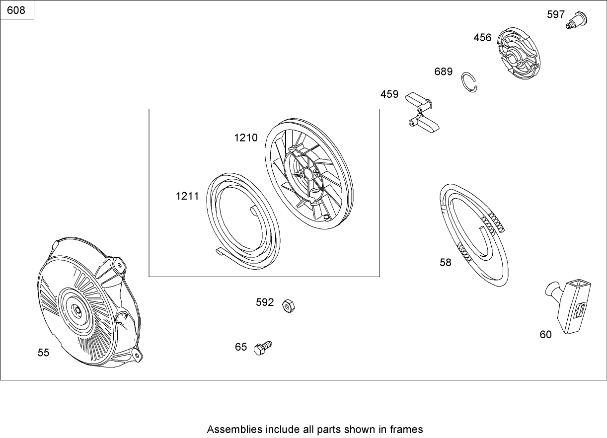Starter Assembly  Briggs and Stratton 126302-0210-B1
