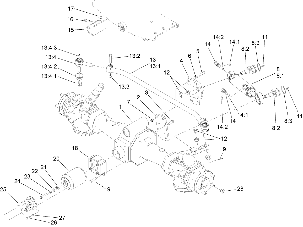 4-Wheel Drive Rear Axle Replacement Assembly