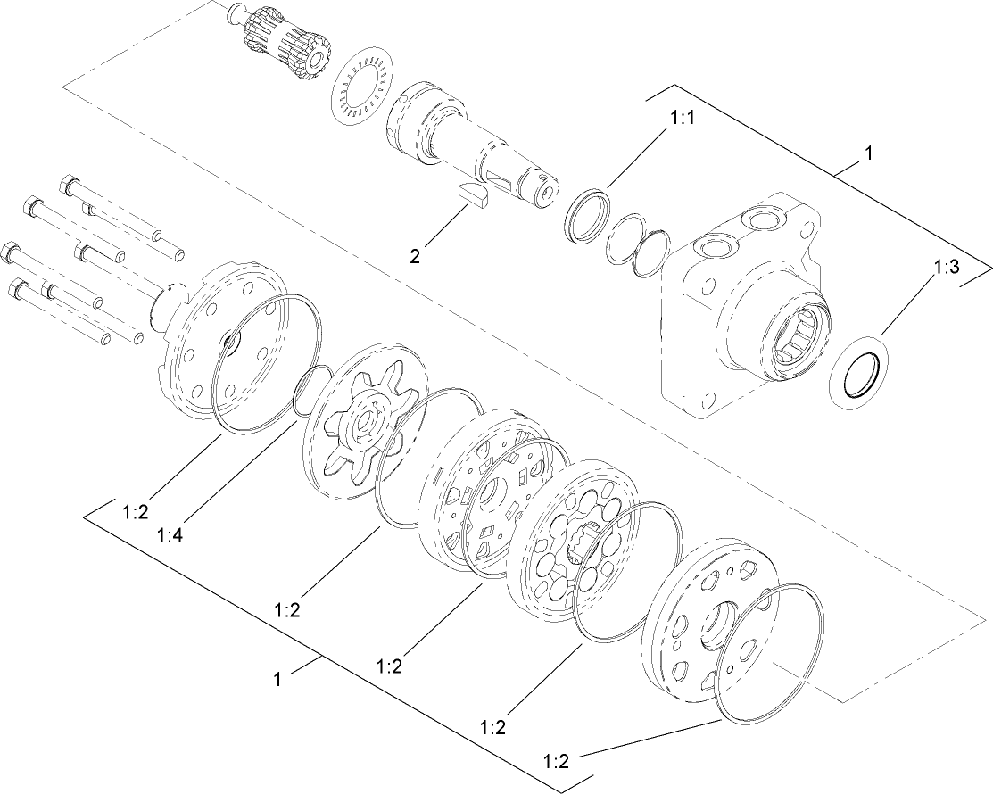 LH Hydraulic Wheel Motor Assembly No. 112-0237