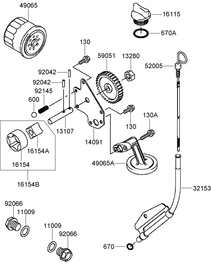 Lubrication Equipment Assembly Kawasaki FD791D-AS07