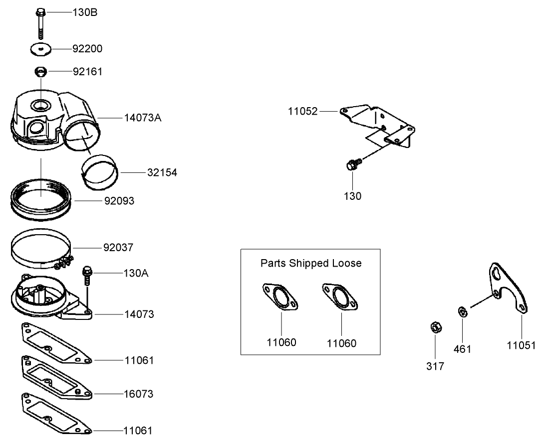 Air Filter and Muffler Assembly Kawasaki FD791D-AS07