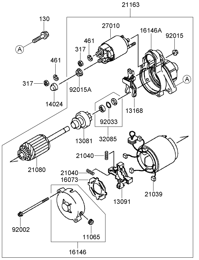 Starter Assembly Kawasaki FD791D-AS07