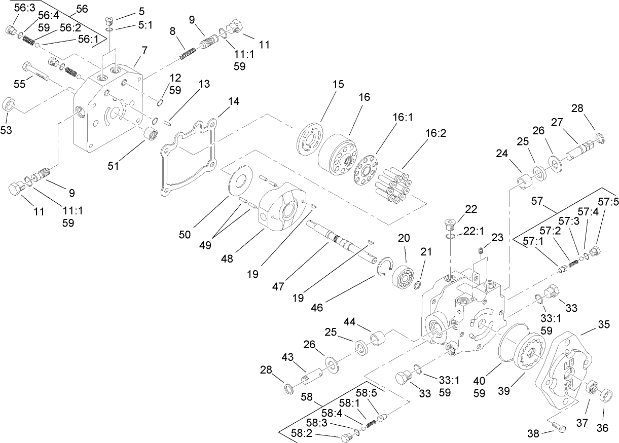 Variable Hydraulic Piston Pump Assembly No. 114-0613