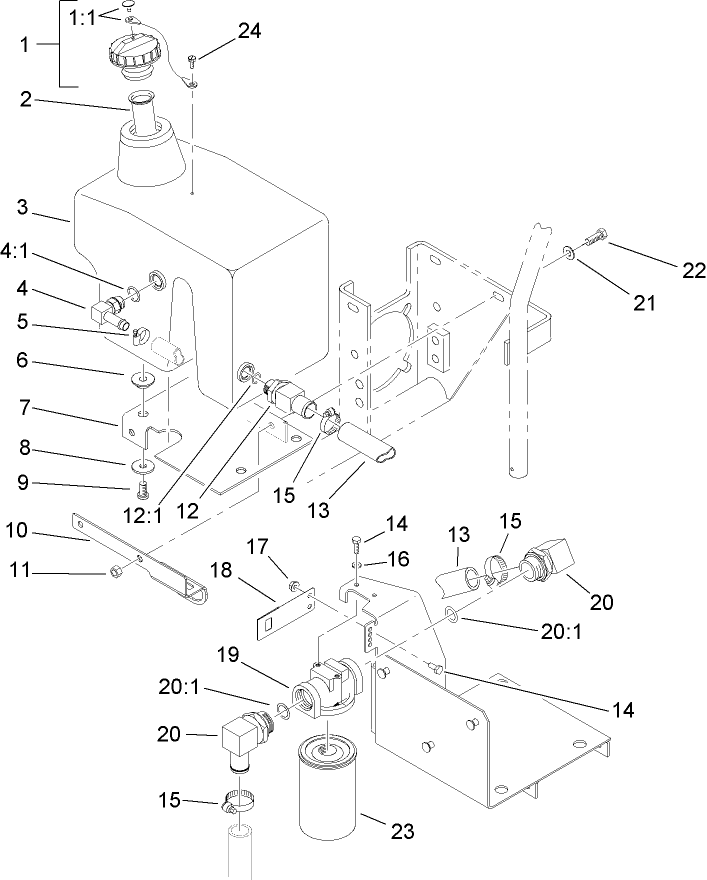 Hydraulic Oil Reservoir and Filter Assembly