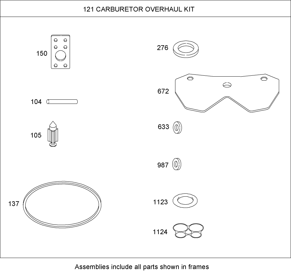 Carburetor Overhaul Kit  Briggs and Stratton 44K777-0123-E1