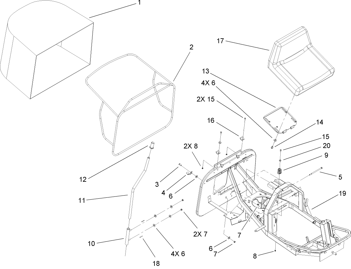 Seat and Rear Bag Assembly