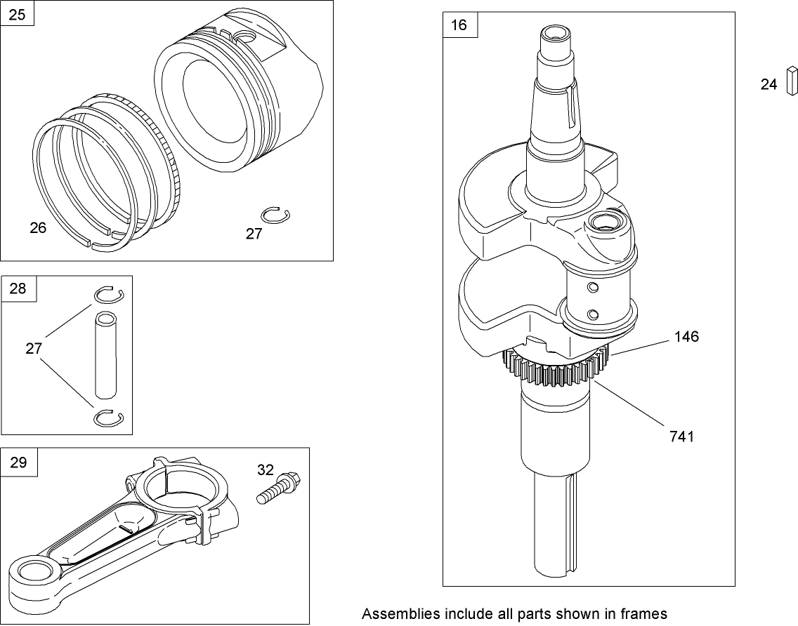 Crankshaft Assembly  Briggs and Stratton 44M777-0118-E1