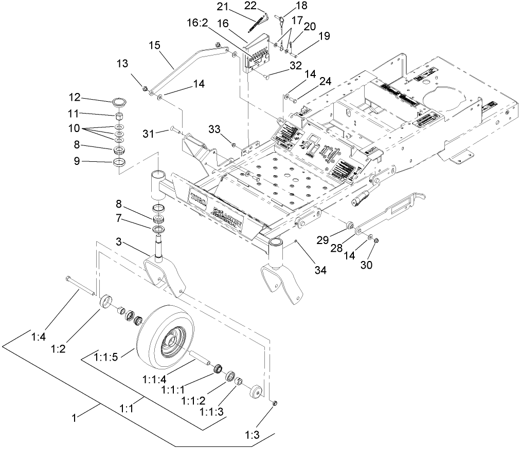 Caster and Height-of-Cut Assembly