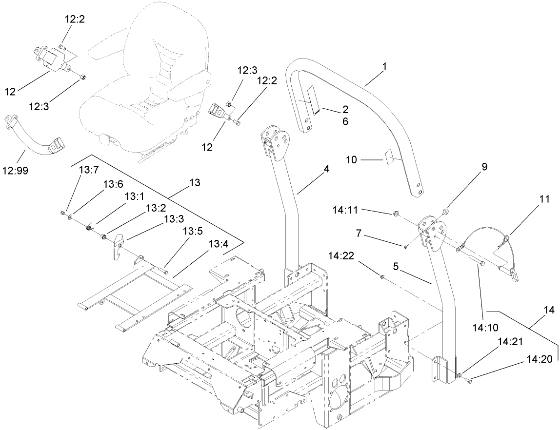 Roll-Over Protection Systhem Assembly No. 106-7437