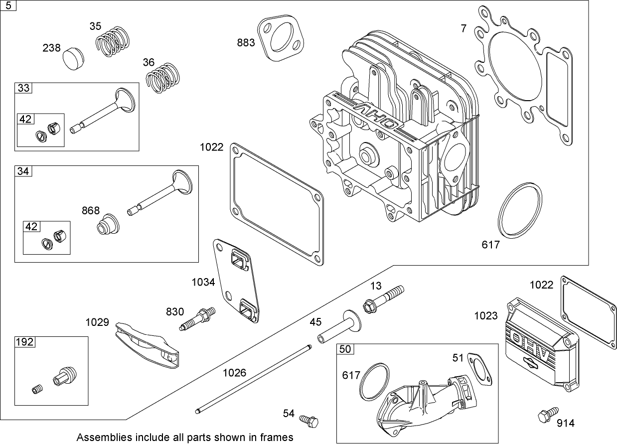 Cylinder Head Assembly  Briggs and Stratton Model 31A607-0117-E1