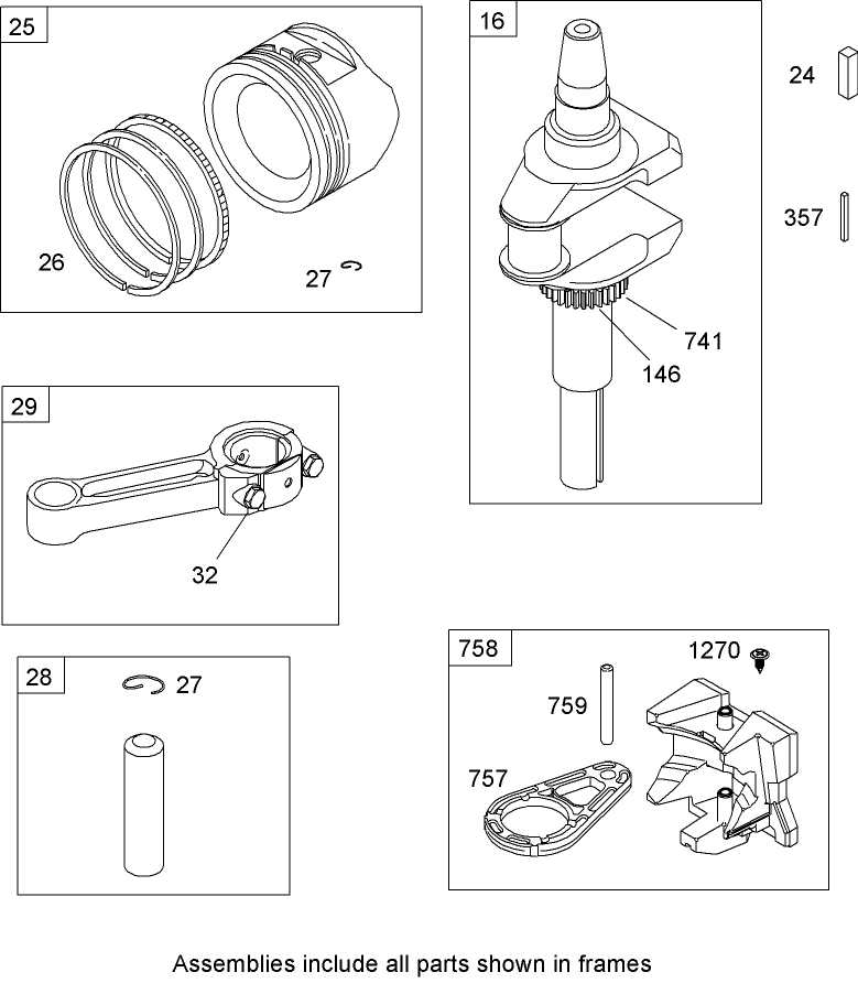 Crankshaft Assembly  Briggs and Stratton Model 31A607-0117-E1