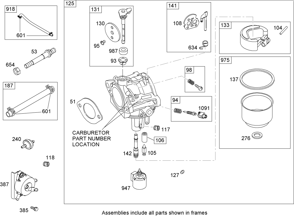 Carburetor Assembly  Briggs and Stratton Model 31A607-0117-E1