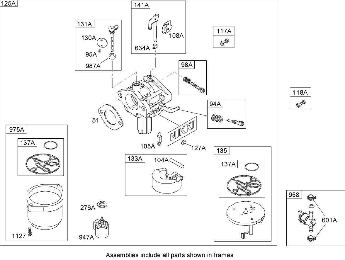 Carburetor Assembly (Nikki)  Briggs and Stratton Model 31A607-0117-E1