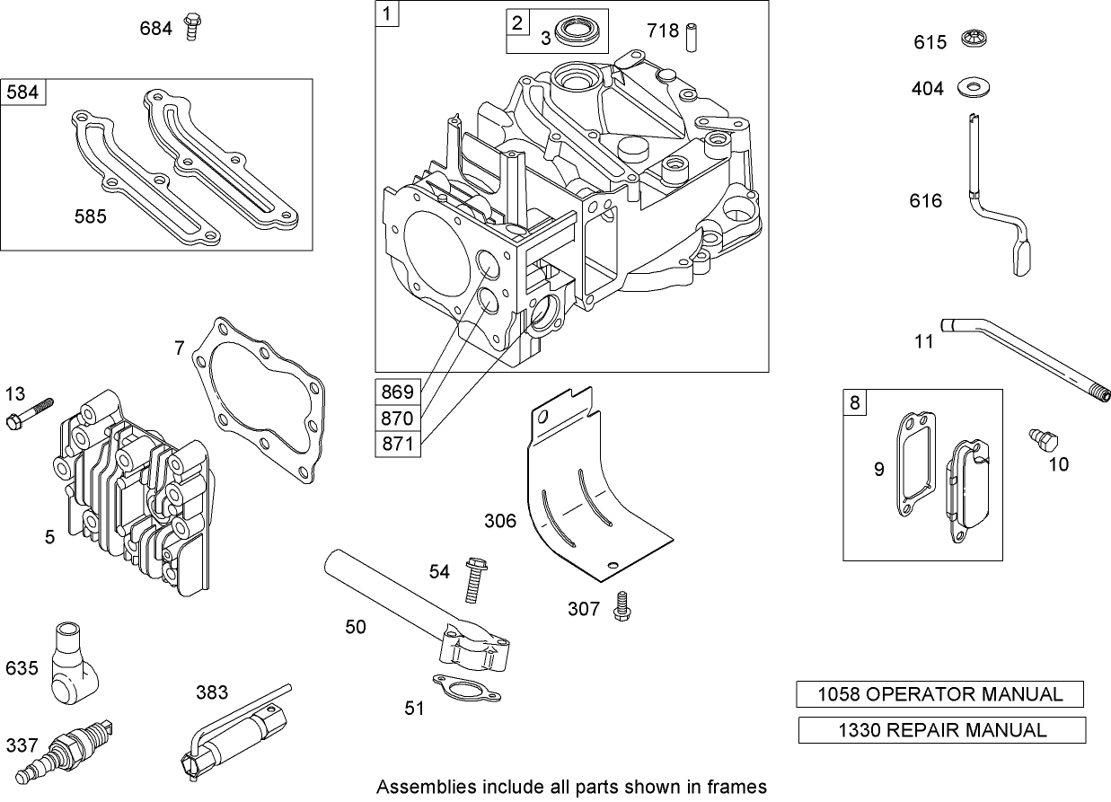 Cylinder Assembly  Briggs and Stratton 126T02-0209-B1