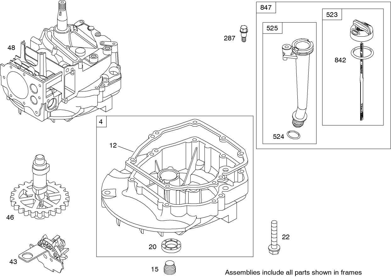 Crankcase Assembly  Briggs and Stratton 126T02-0209-B1