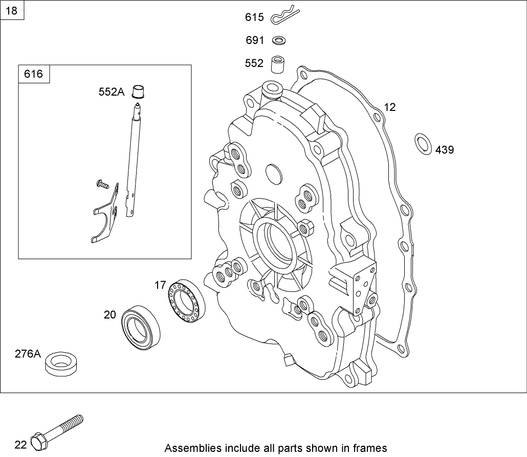 Crankcase Assembly  Briggs and Stratton 303440-1326-E1