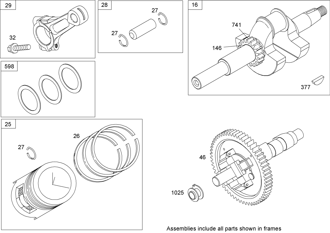 Crankshaft Assembly  Briggs and Stratton 303440-1326-E1