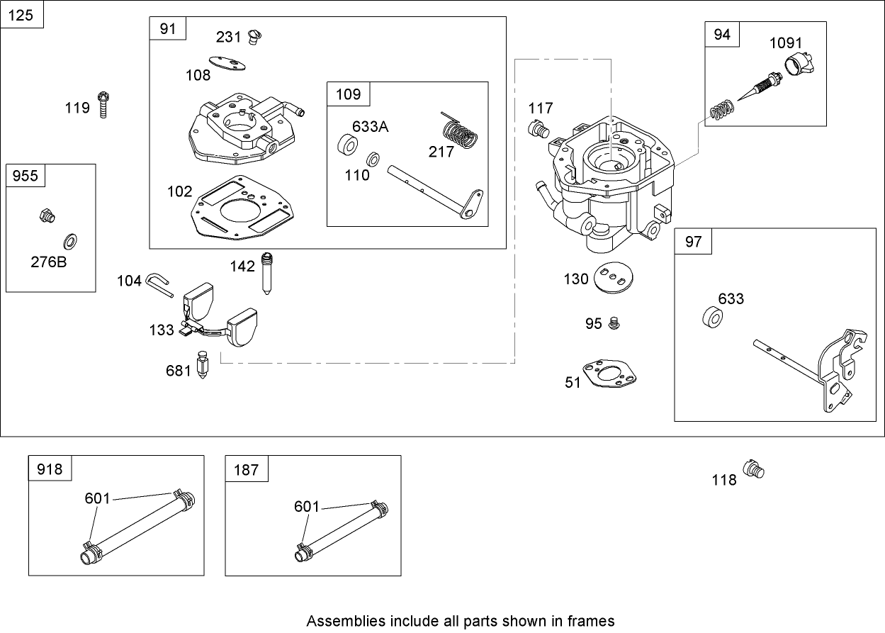 Carburetor Assembly  Briggs and Stratton 303440-1326-E1