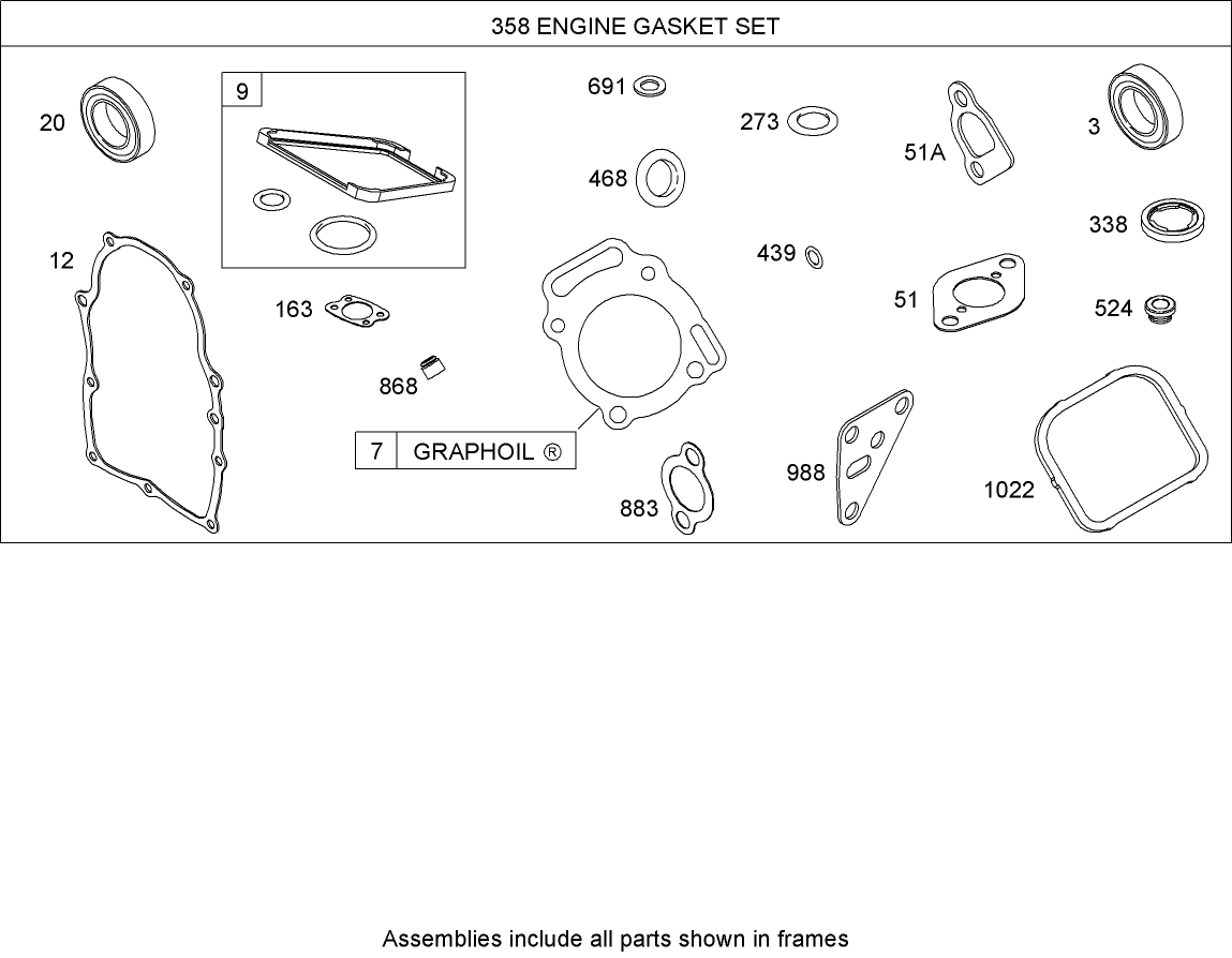 Engine Gasket Set  Briggs and Stratton 303440-1326-E1