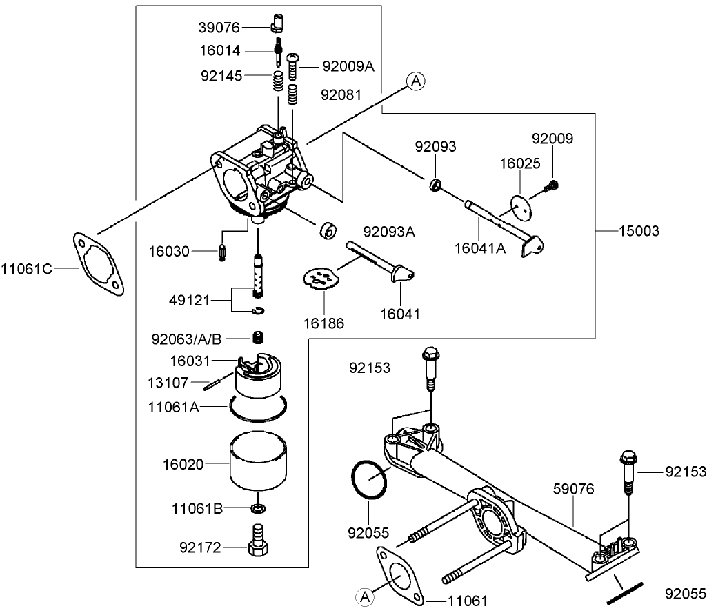Carburetor Assembly  Kawasaki FH430V-AS53