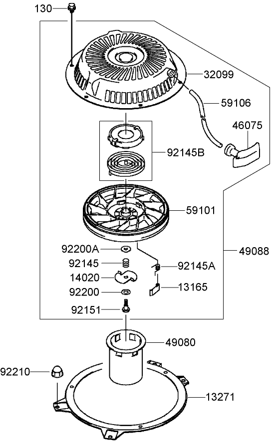Starter Assembly  Kawasaki FH430V-AS53