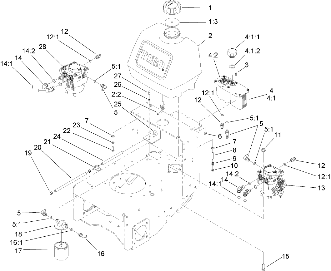 Fuel System, Hydraulic Pump and Filter Assembly