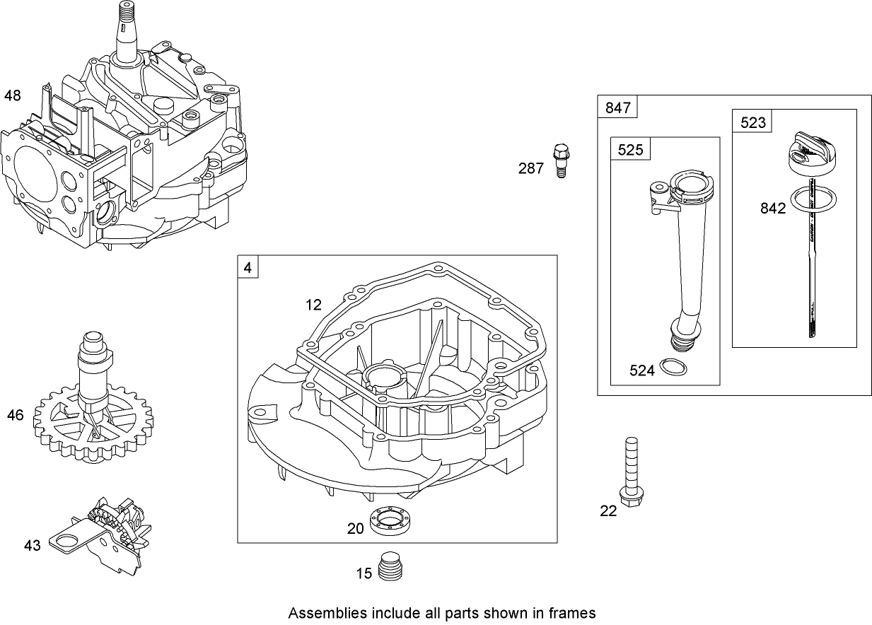 Crankcase Assembly  Briggs and Stratton 12H802-2037-B1
