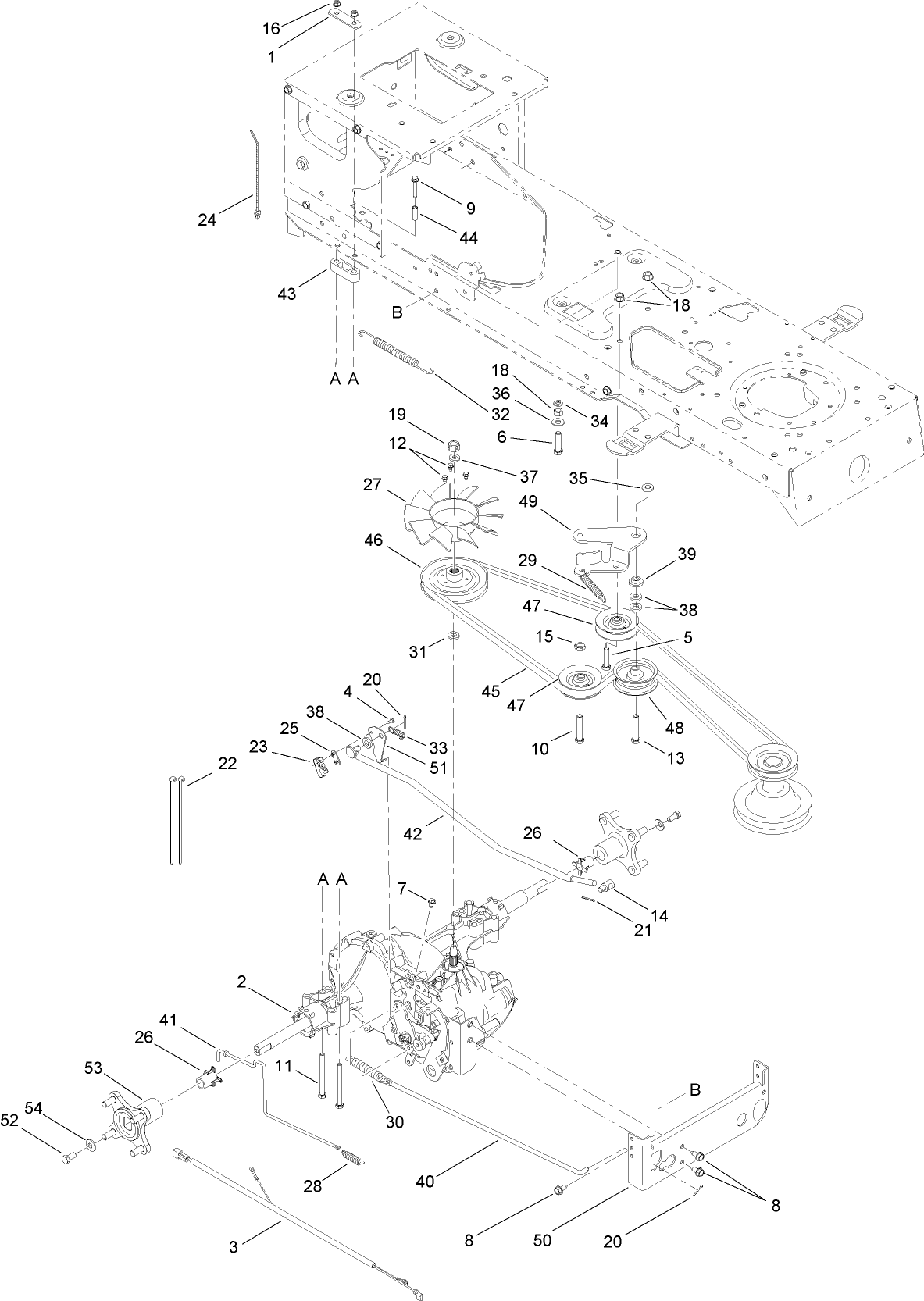 Transmission, Belt and Pulley Assembly